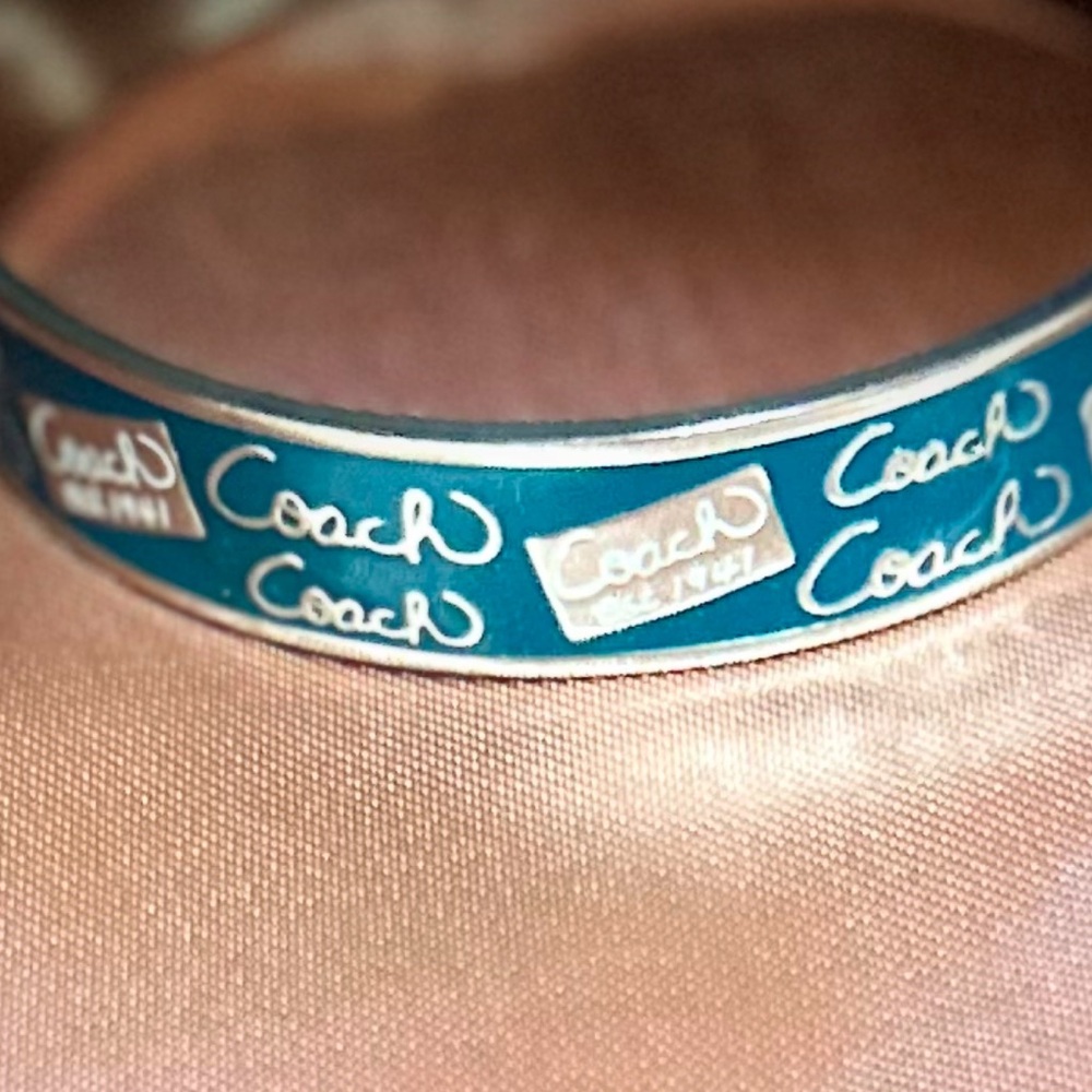 Coach Teal & Silver Signature Bracelet Rare Authentic Find Offers Accepted - Picture 2 of 4